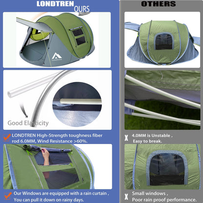 Londtren Pop-up Camping Telt 4 Personer GETIEN-Y-0307-41