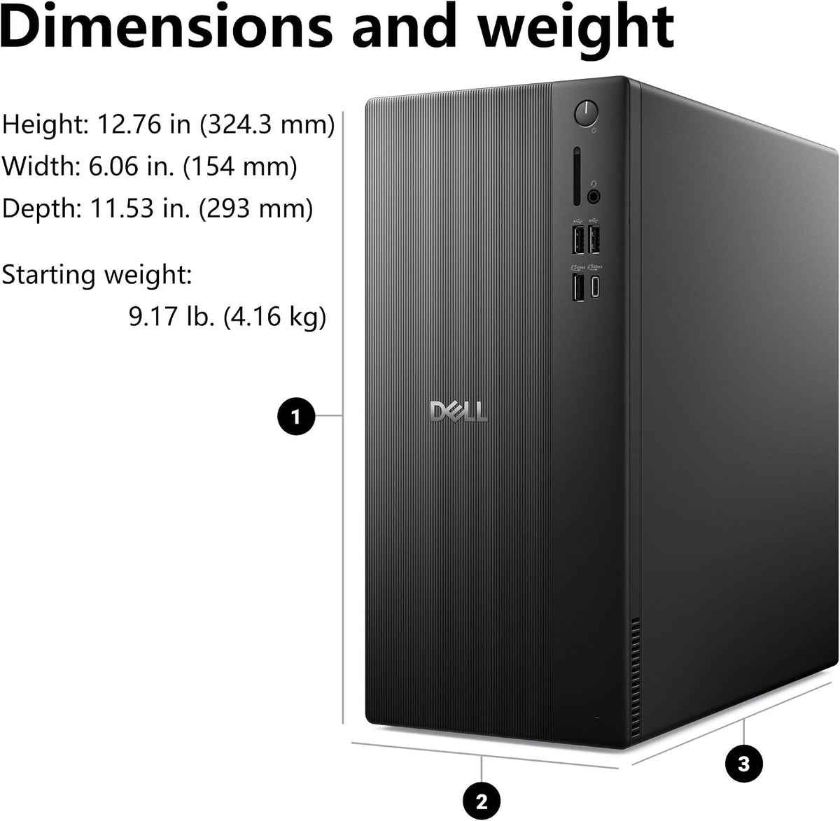 Dell Pro Tower Stationær PC Intel Core i3 ECT1250