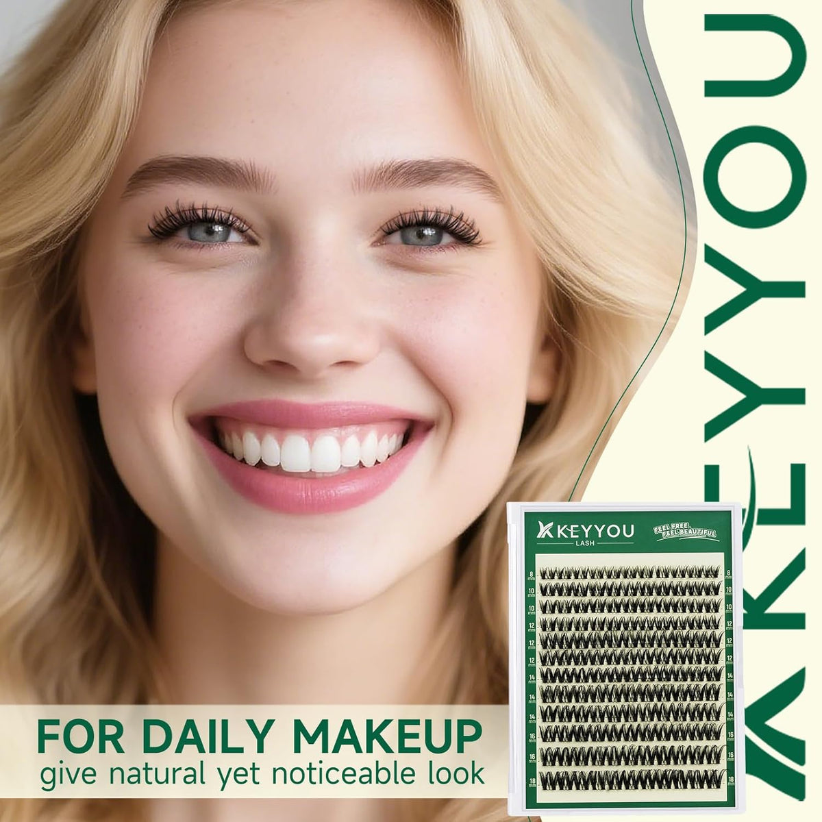 KEYYOU Flora Lash Clusters Kunstige Øjenvipper til Kvinder F01