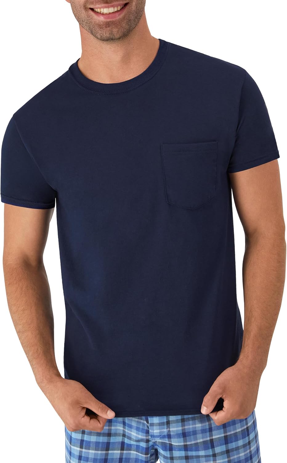 Hanes Herre T-shirt Lomme Bomuld Rund Hals 6-Pak 2135
