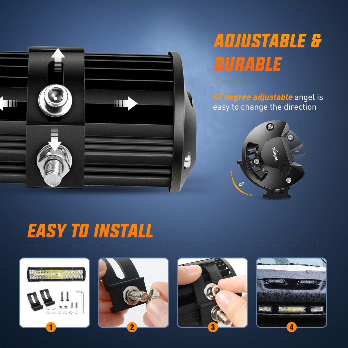 Nilight LED Light Bar Sæt 300W ZH414