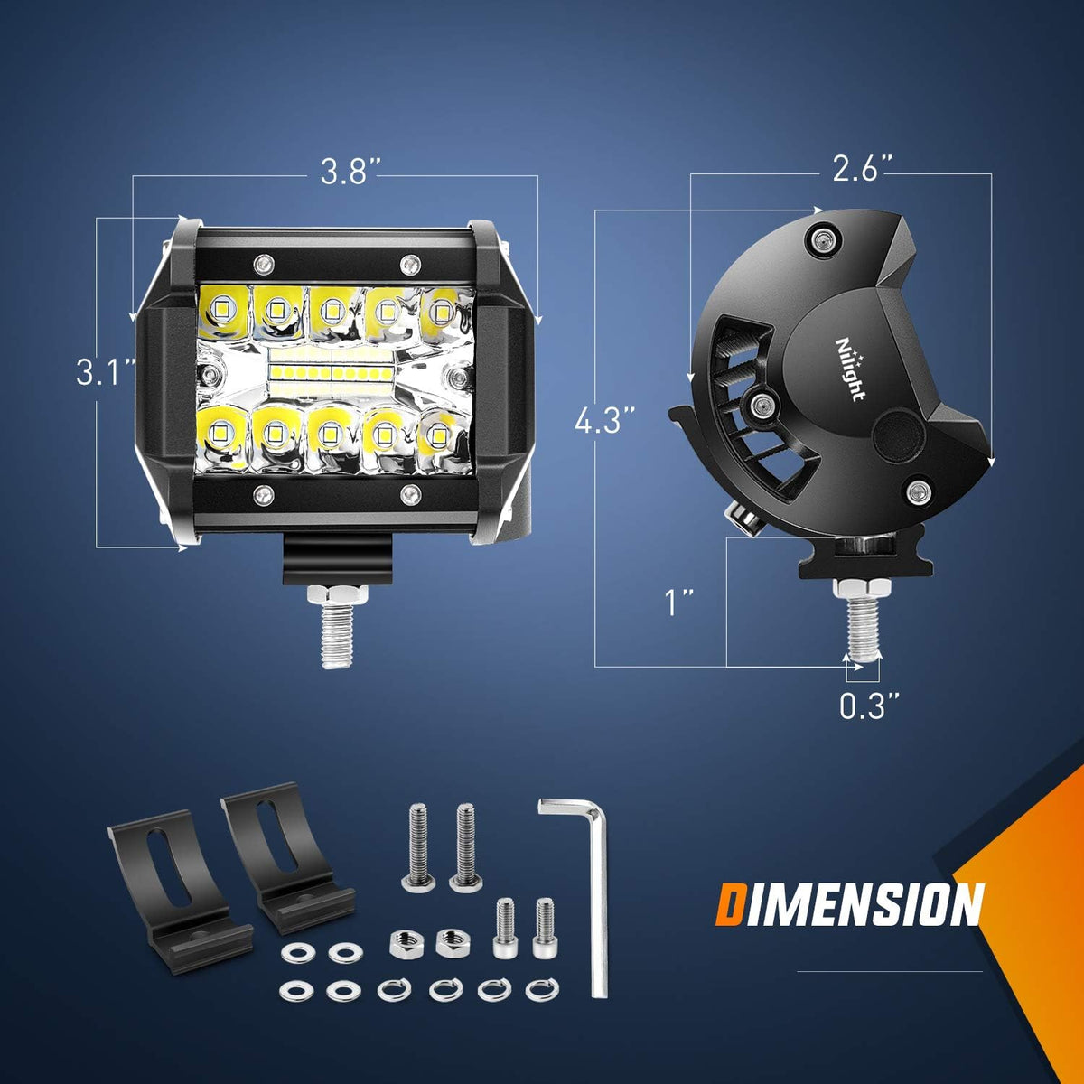 Nilight LED Light Bar Sæt 300W ZH414
