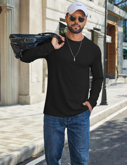 COOFANDY Herre T-Shirt Langærmet Casual Crew Neck Cxj010852