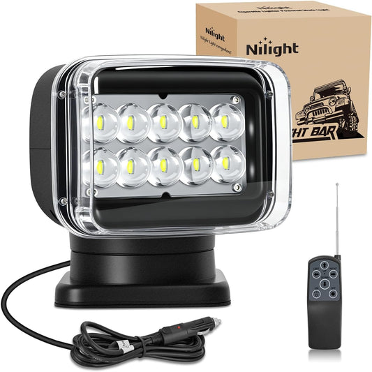 Nilight Fjernbetjent Magnetisk LED Bådprojektør 12V-24V 19301S-B