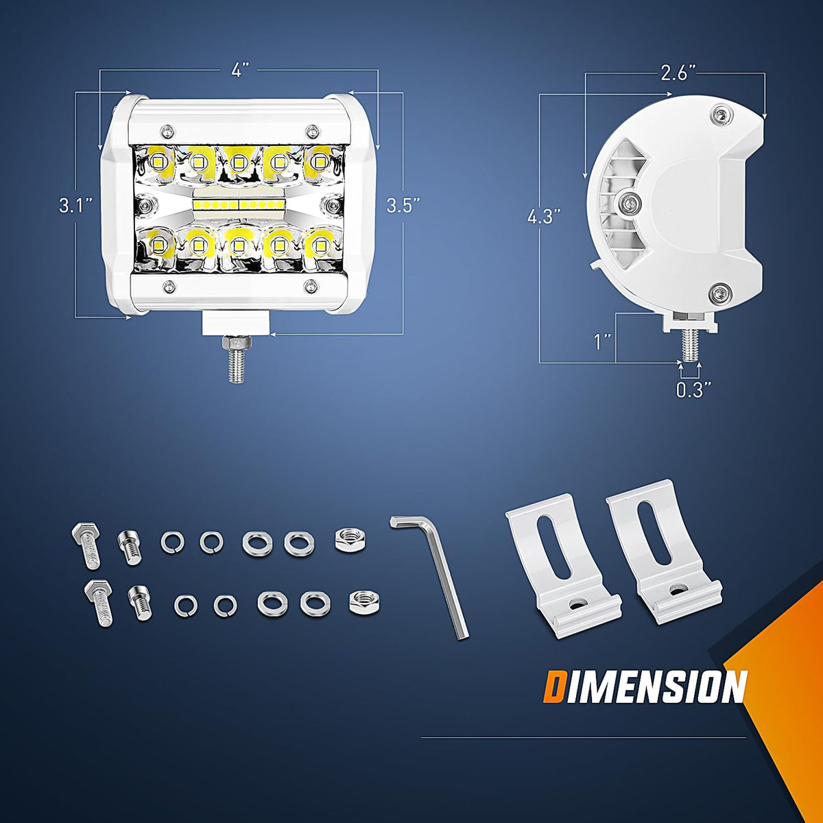 Nilight Marine LED Light Pods 10 cm 2 Stk. 18060CW