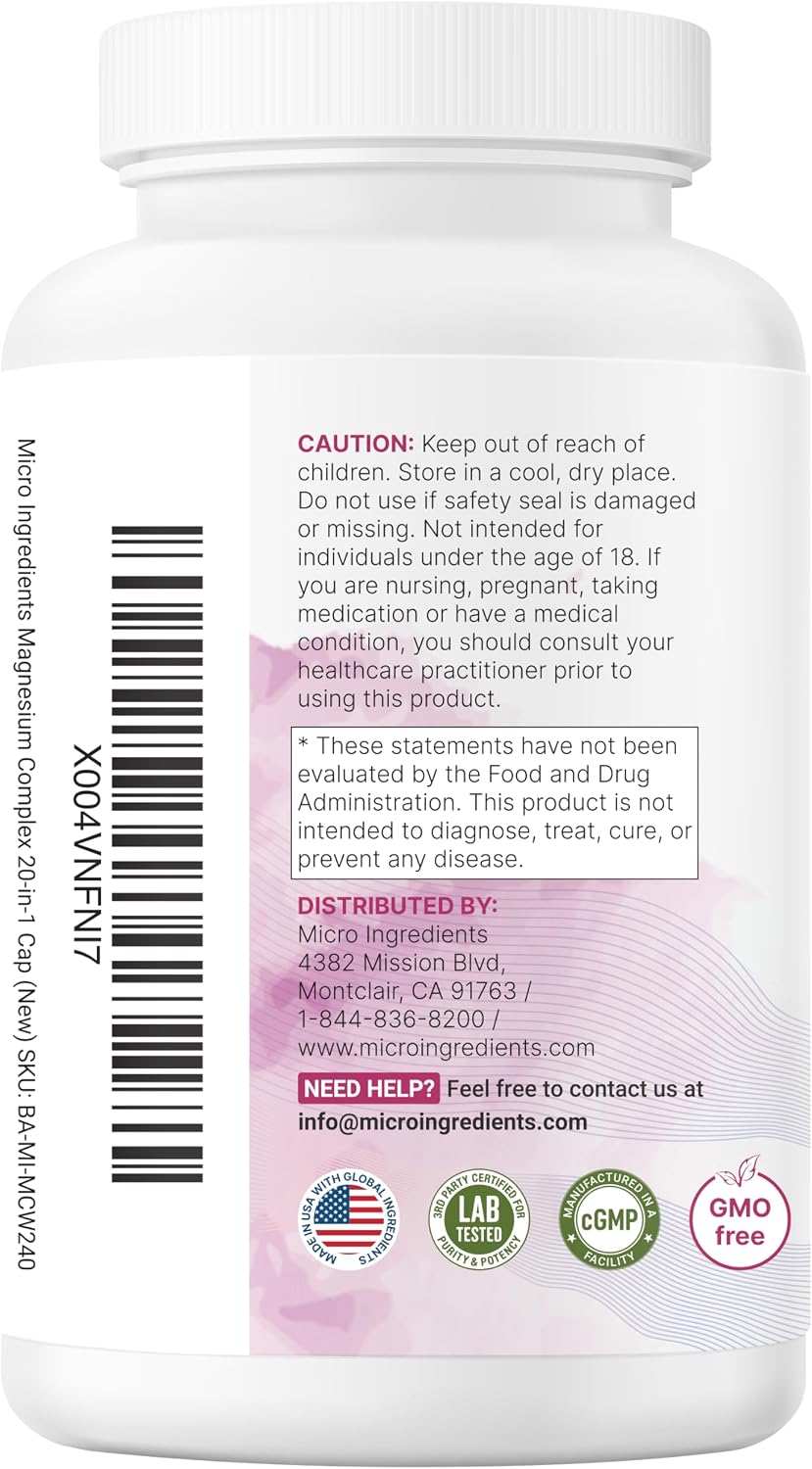 Micro Ingredients Magnesium Complex til Kvinder 240 Kapsler