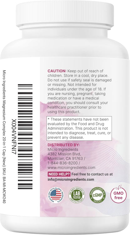 Micro Ingredients Magnesium Complex til Kvinder 240 Kapsler