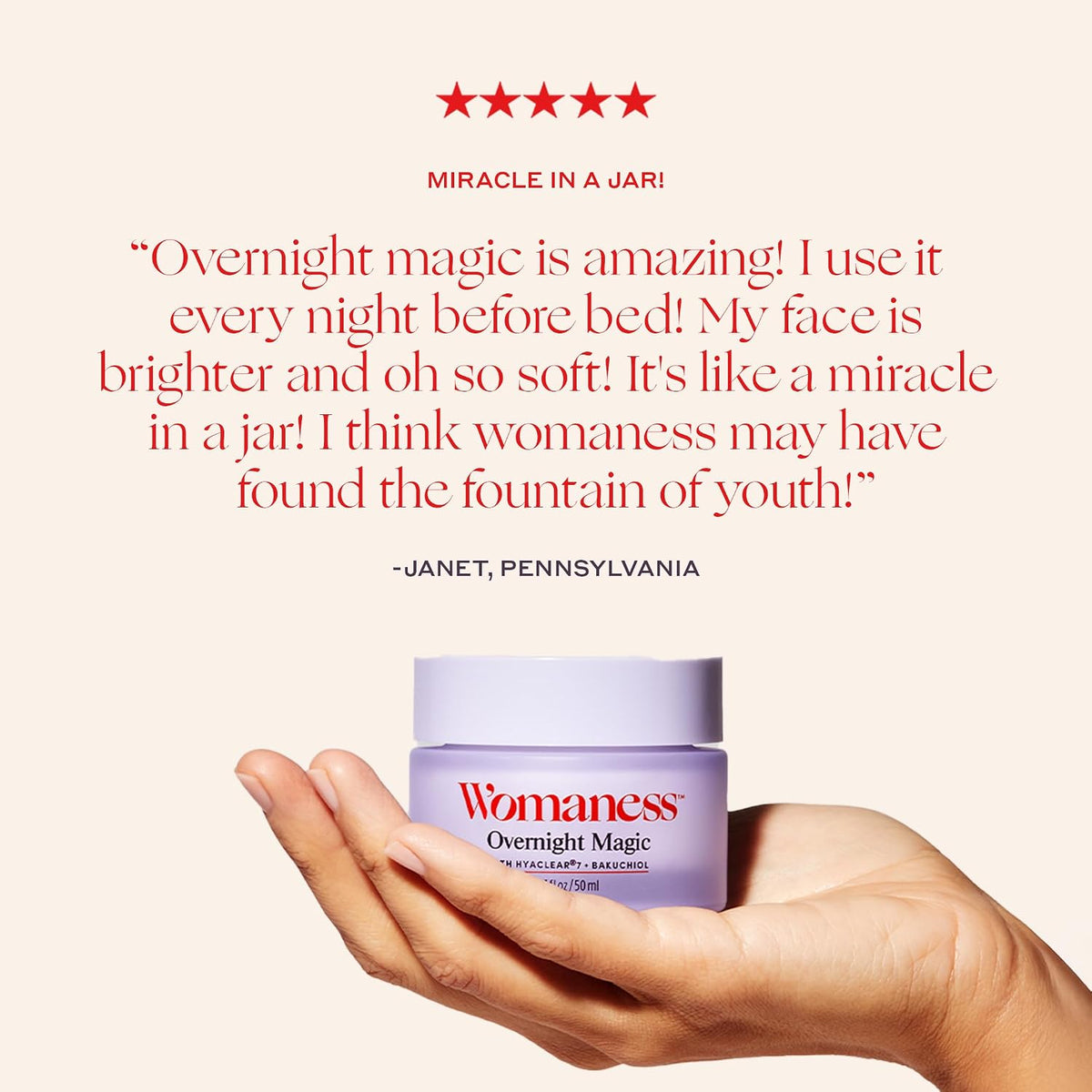 Womaness Overnight Magic Night & Day Face Cream til Kvinder 50ml