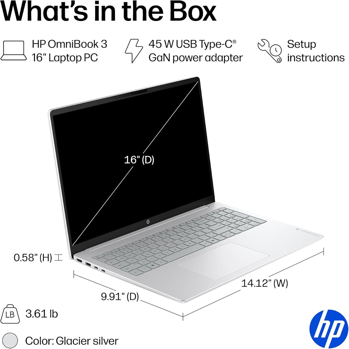 HP OmniBook 3 16" Bærbar Computer AMD Ryzen 5 16-by0499nr