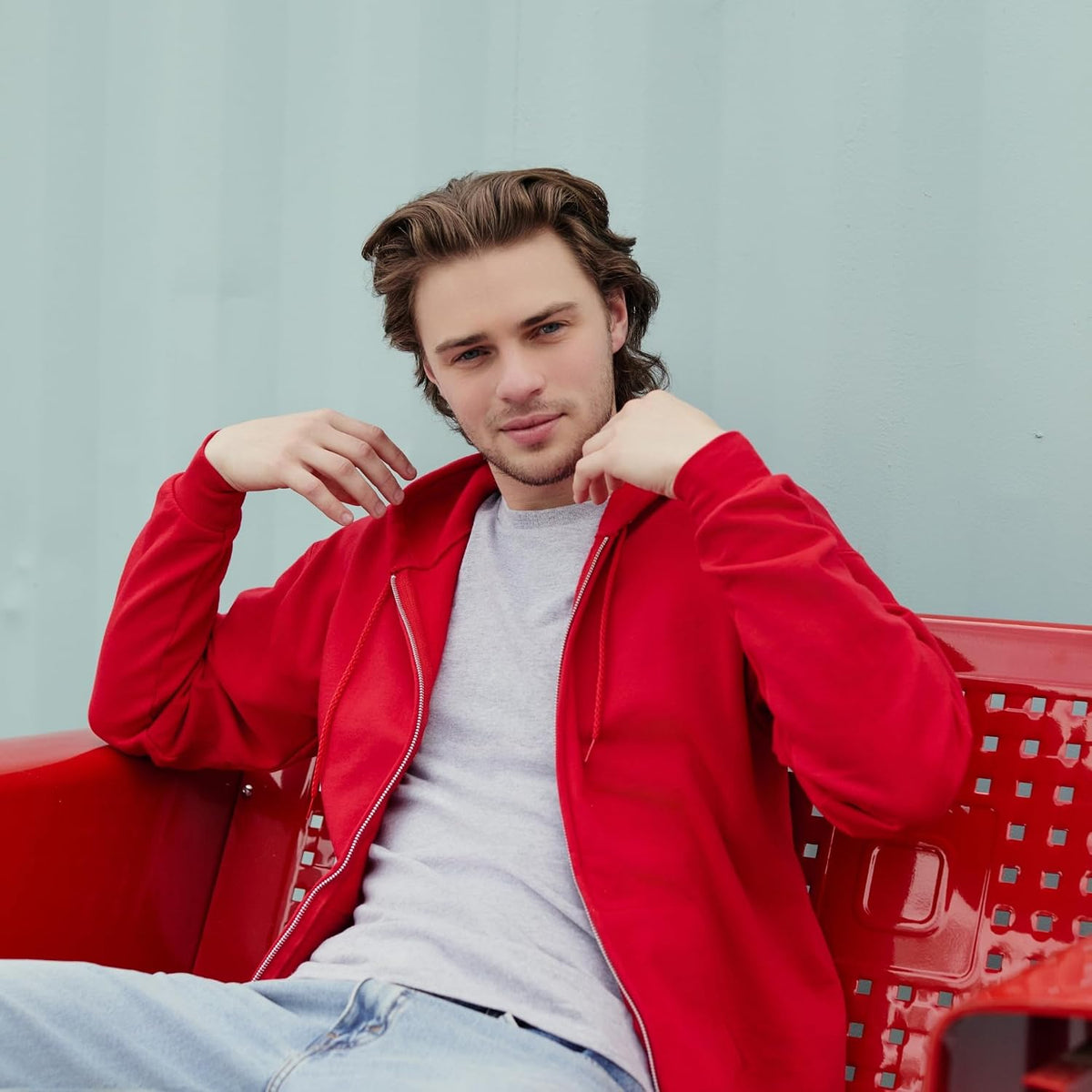 Hanes Herre Hættetrøje EcoSmart Fleece Full-Zip OP180