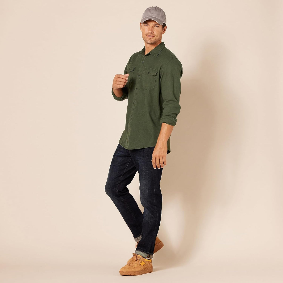 Amazon Essentials Herre Skjorte Flannel Langærmet MAE25001FL18
