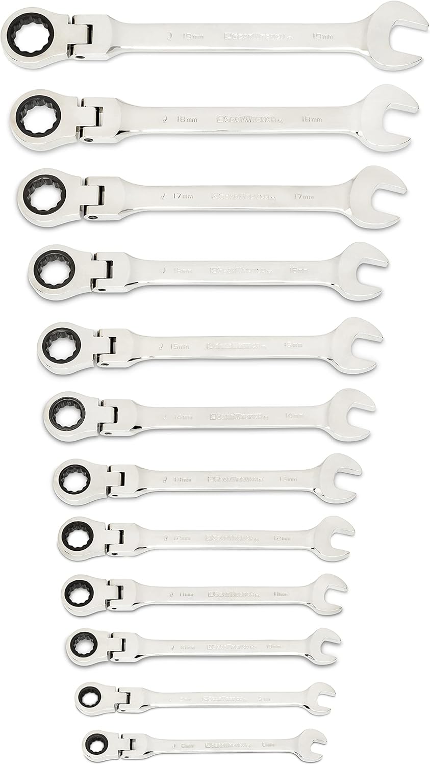GEARWRENCH Skrallenøglesæt Flex Kombination SAE/MM 86730
