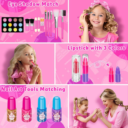 Hollyhi Børne Makeup Sæt Vaskbart 58 Dele M-742