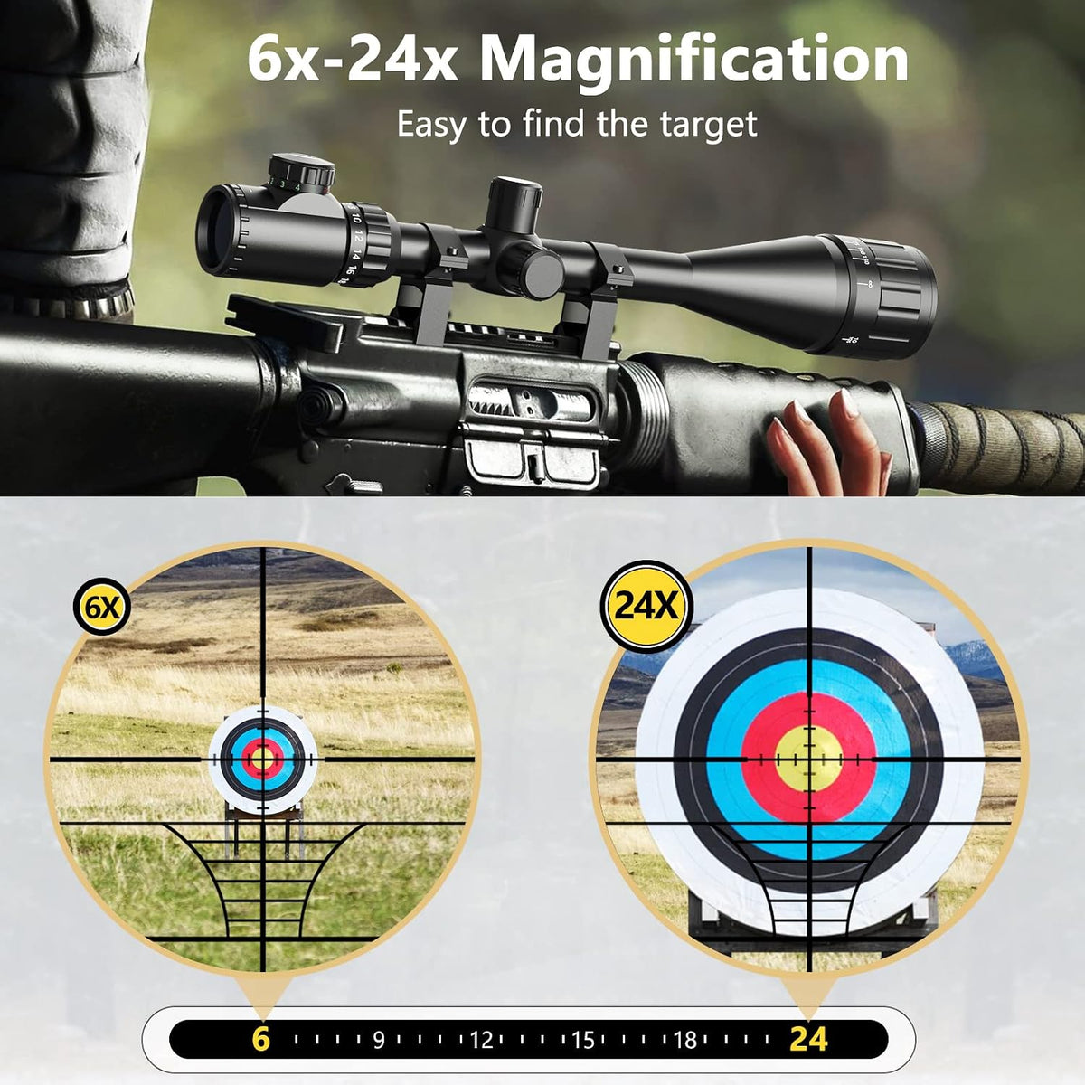 CVLIFE Kikkertsigte 6-24x50 AO US0002