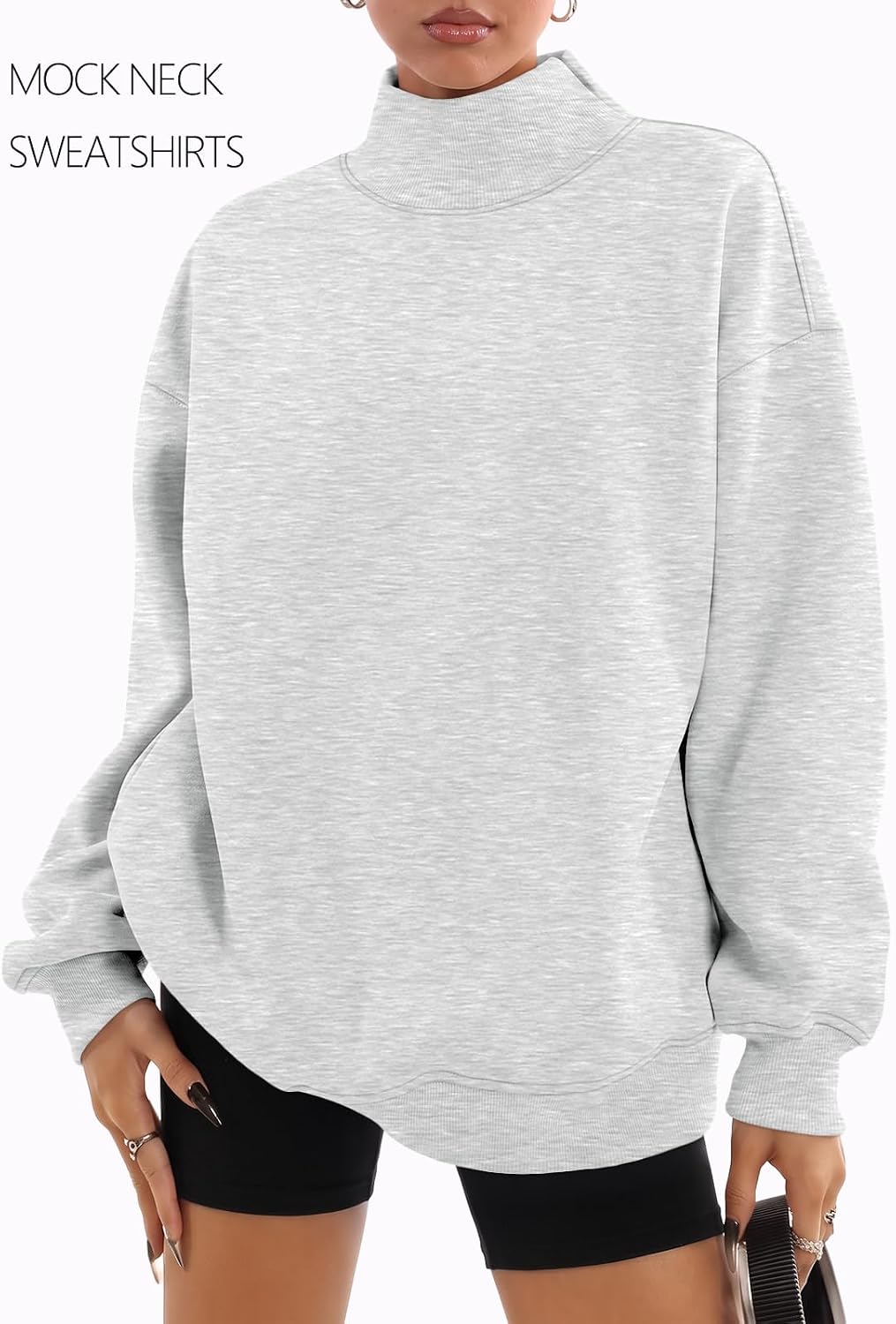 Trendy Queen Mock Neck Sweatshirt til Kvinder