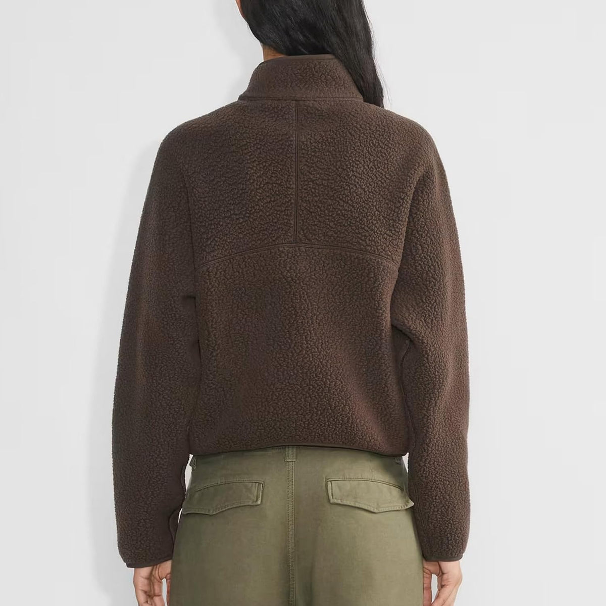 Dame Fleece Pullover Lynlås Varm Sherpa