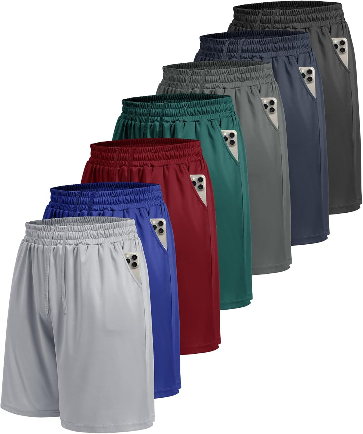 BOOJO Herre Træningsshorts Quick Dry Lommer 7-Pak