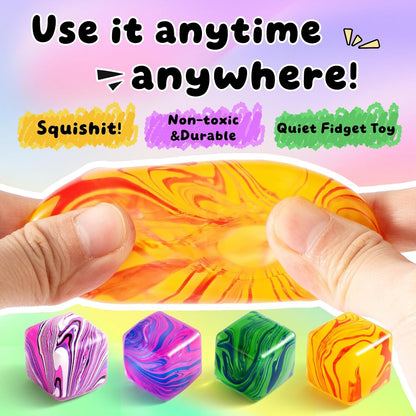 Yooshi Squishy Stress Cube Fidget Sæt 4 Stk. YS-3cm Stress Cube-4Pcs