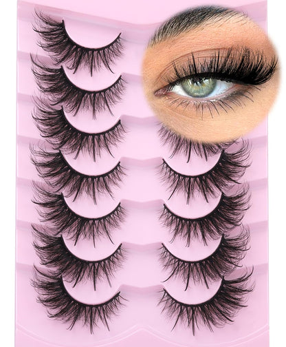 Kiromiro Wispy Faux Mink Kunstige Øjenvipper til Kvinder 20mm