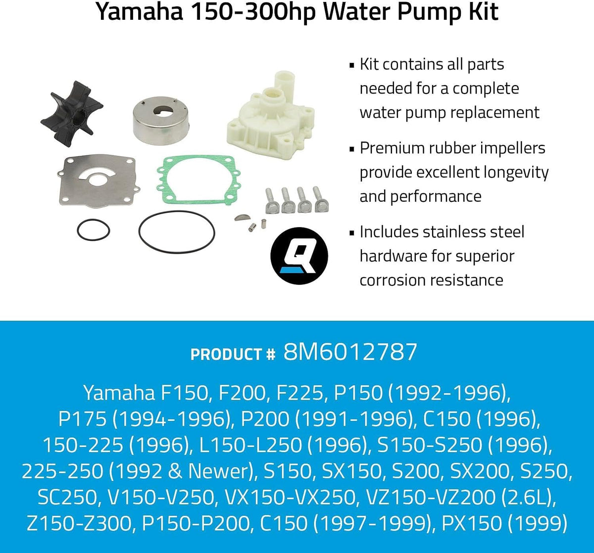 Quicksilver Vandpumpe Sæt til Yamaha 150-300HK 8M6012787