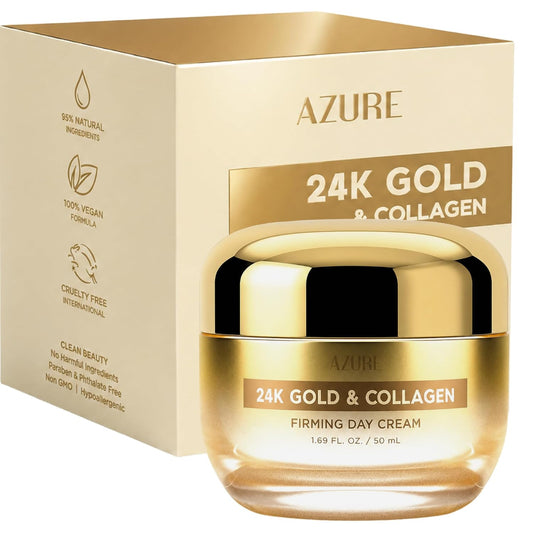 Azure Cosmetics 24K Gold & Collagen Face Moisturizer Fugtighedscreme 50ml