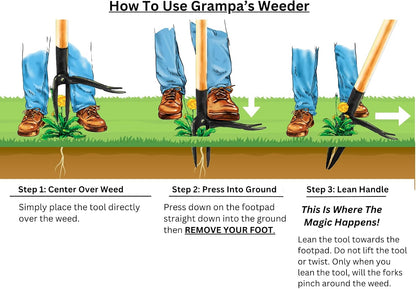 Grampa's Weeder Ukrudtsoptager Bambus Håndtag CW-01