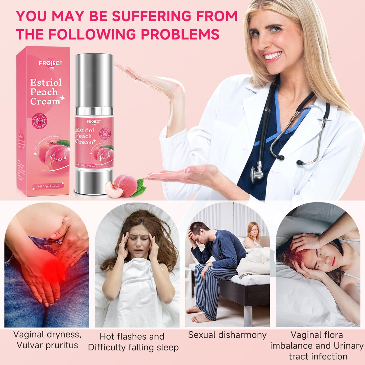 PROJECT PRINK Natural Peach Intimcreme til Kvinder 31ml