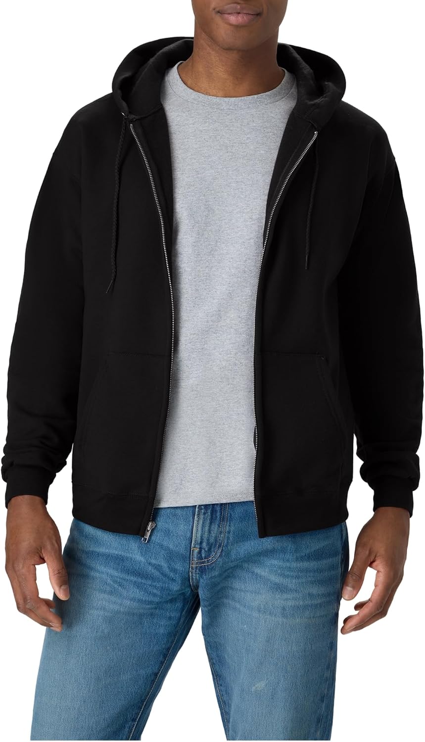 Hanes Herre Hættetrøje EcoSmart Fleece Full-Zip OP180