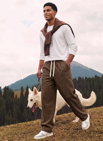 JMIERR Herre Fløjlsbukser Wide Leg Baggy Sweatpants