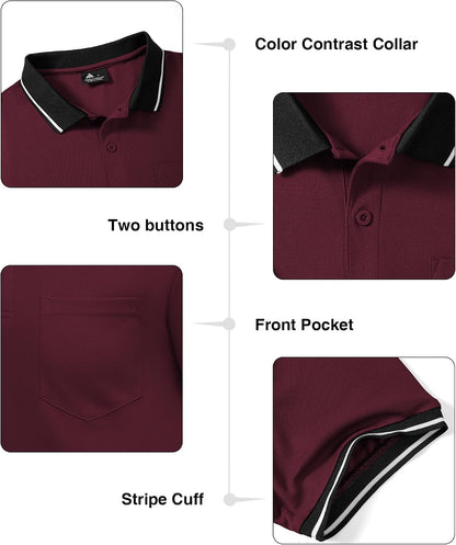 Herre Polo T-shirt Kortærmet Med Lomme 3-pak
