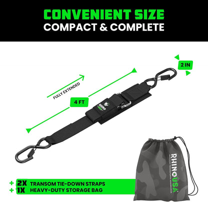 Rhino USA Bådtrailer Spændestropper 2 Stk. TRANSOM-STRAPS