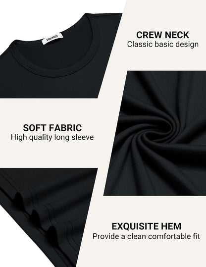 COOFANDY Herre T-shirt Langærmet Rund Hals Ztj010834*