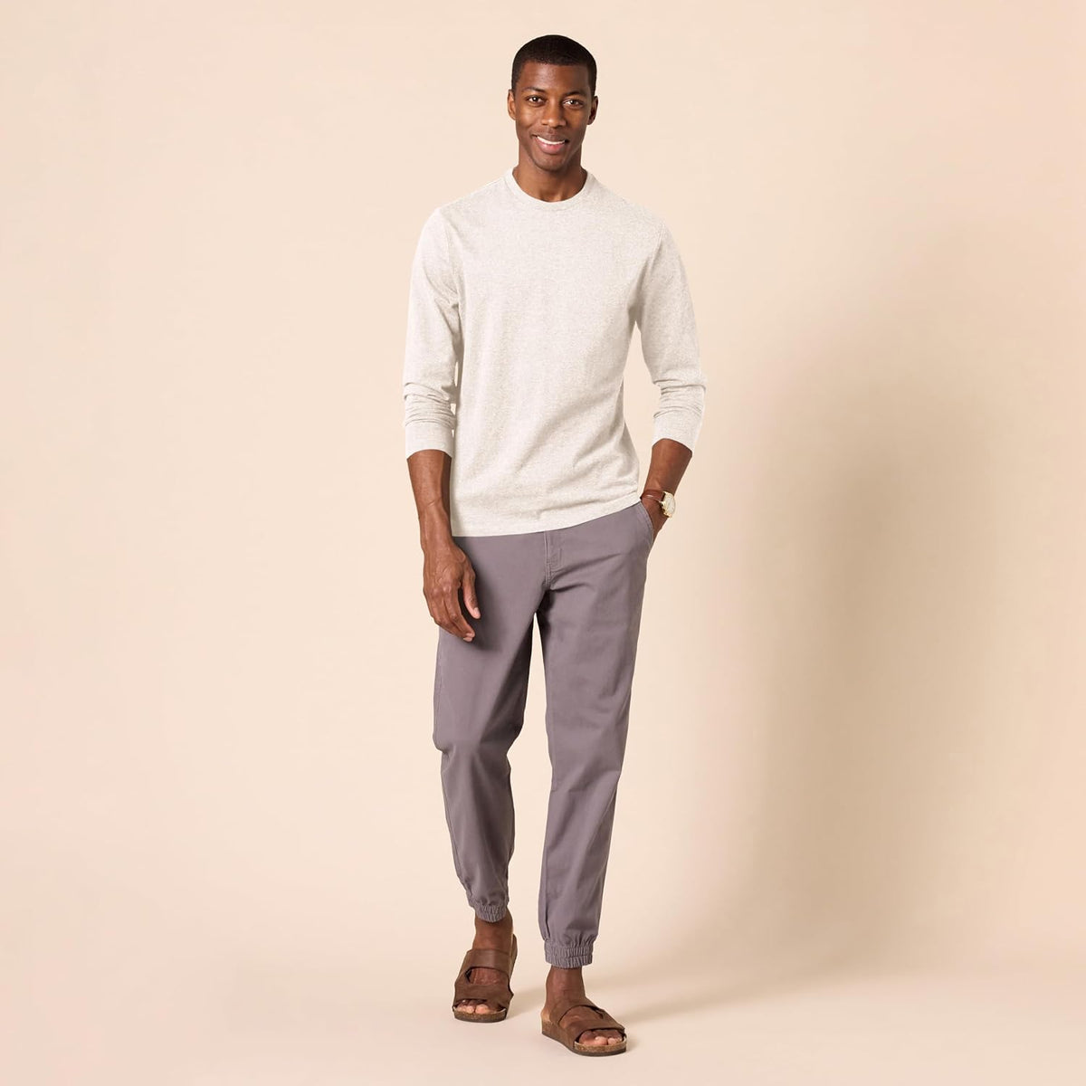 Amazon Essentials Herre T-Shirt Langærmet Slim-Fit Bomuld MAE45005SP18