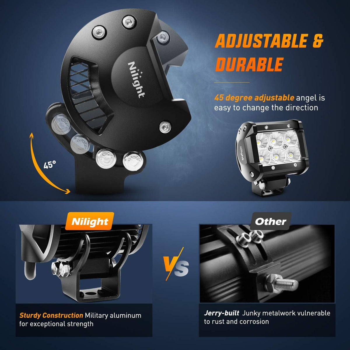 Nilight LED Pods Arbejdslygter 2 Stk. 60001F-B