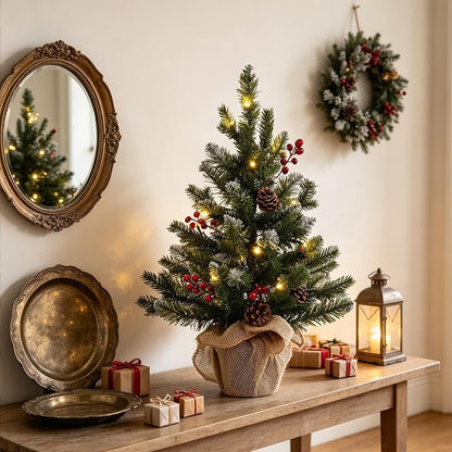 MEETYAMOR Kunstigt Mini Juletræ Med Lys 61 cm