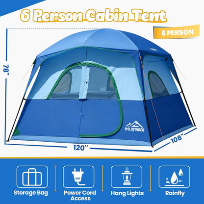 WildFinder Camping Telt 6 Personer USAZLEWR-ZW01021806