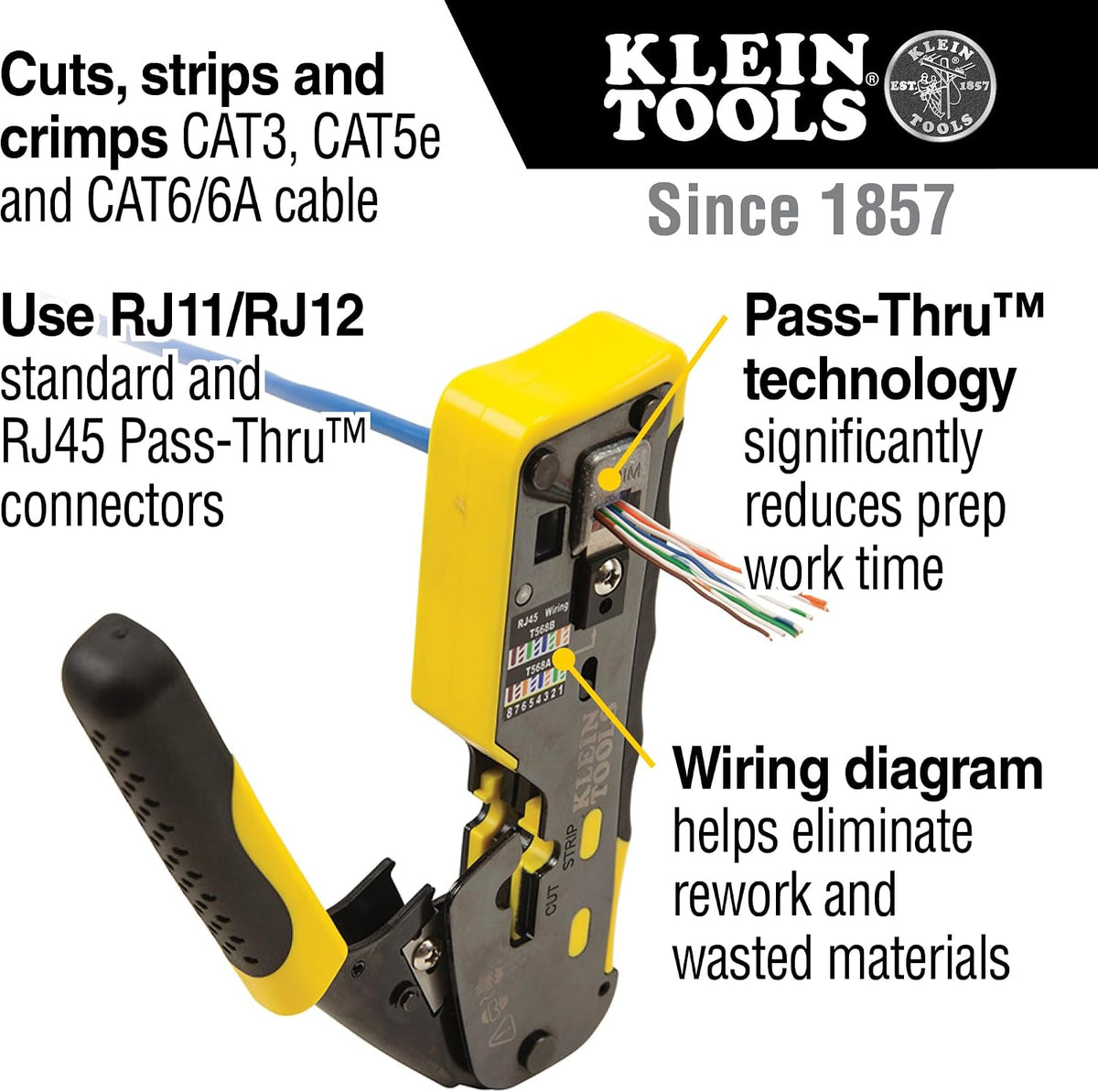 Klein Tools Skraldecrimptang til Modulære Datakabler VDV226-110