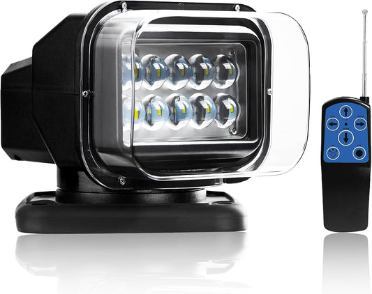 LuxBang Fjernbetjent 360° LED Søgelys til Båd og Lastbil 12V-24V 50W