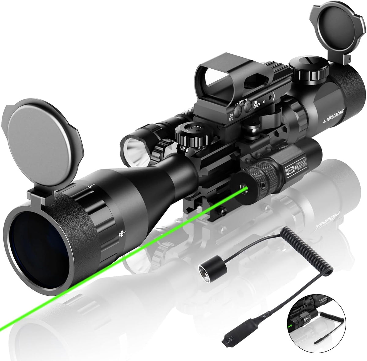 YINPOM Kikkertsigte 4-16x50 AO Combo