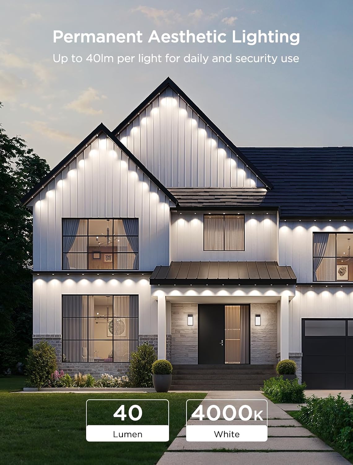 Govee Permanente Udendørs RGBIC Lys 100 Tilstande H705E