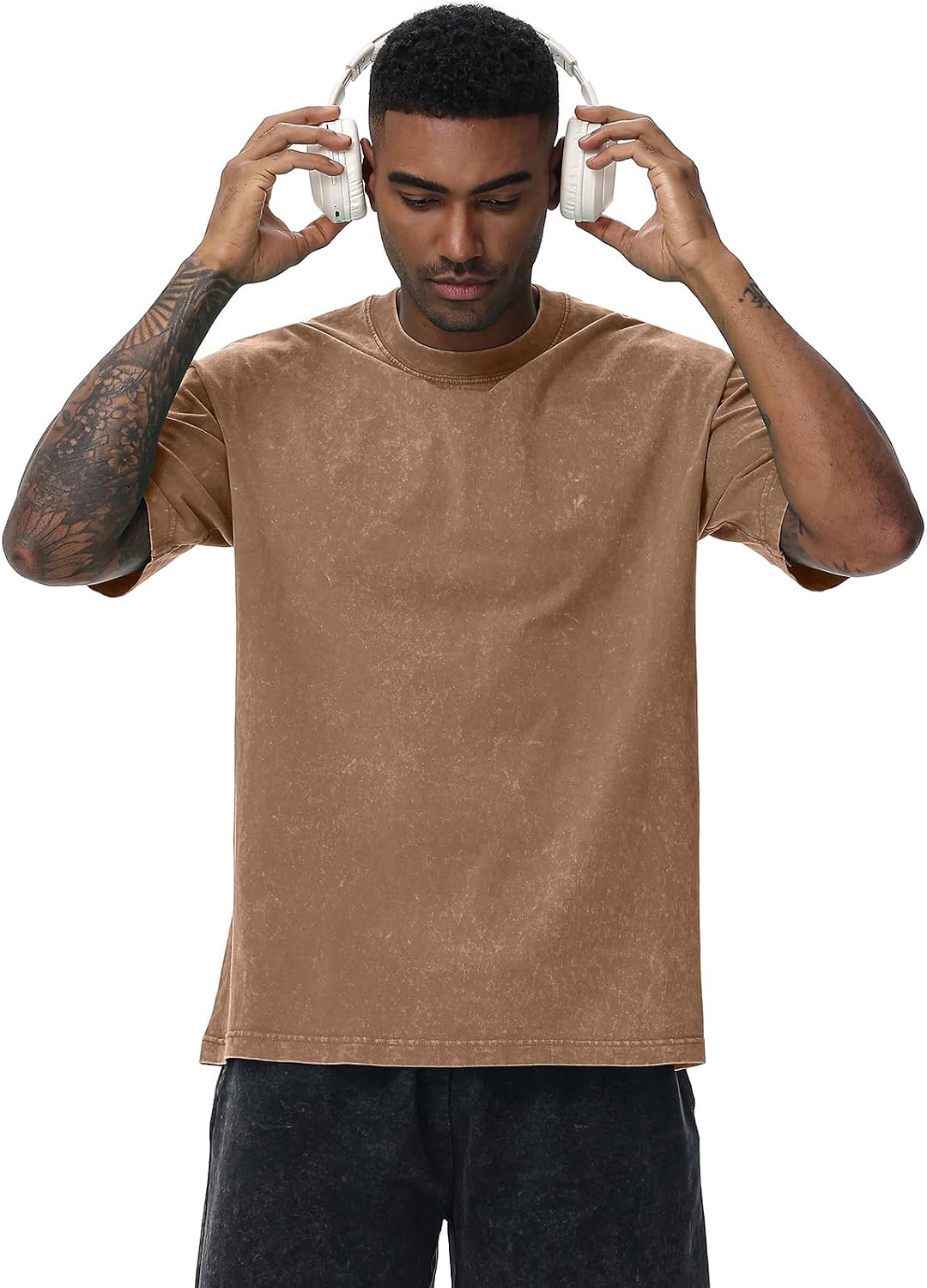 Herre T-shirt Oversized Bomuld Casual Kortærmet