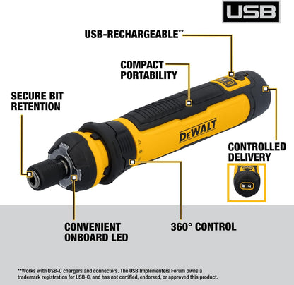 DEWALT Batteridrevet Skruetrækker 4V med 12 Bits DWHT66719