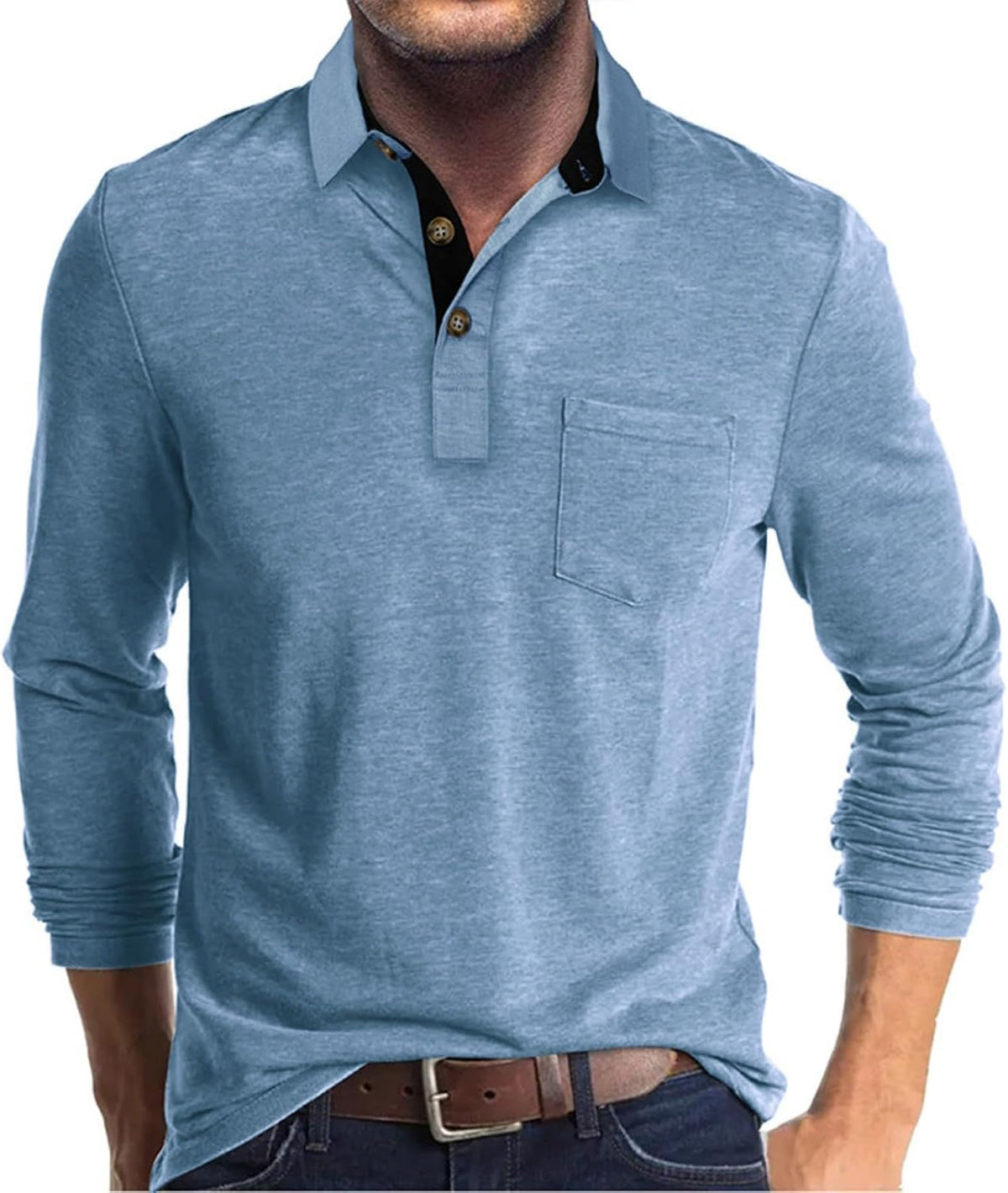 Envmb Herre Polo T-shirt Langærmet Med Lomme