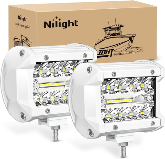 Nilight Marine LED Light Pods 10 cm 2 Stk. 18060CW