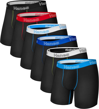 Hanes Herre Boksershorts Stretch Cotton 6-Pak ST2BB6