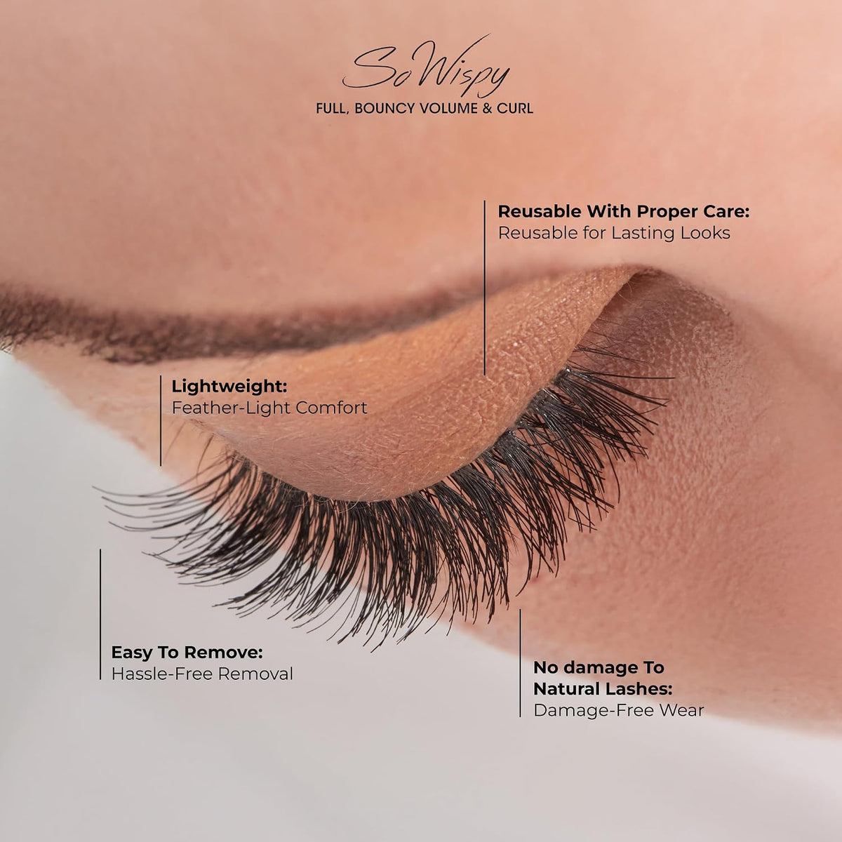 KISS So Wispy Pompadour Falske Øjenvipper til Kvinder 16mm KBLM02