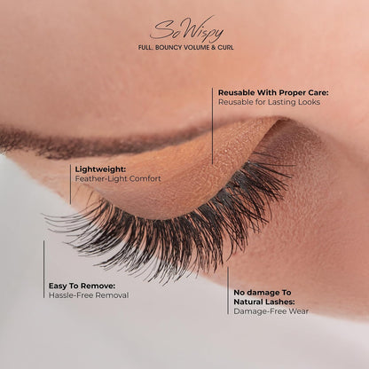 KISS So Wispy Pompadour Falske Øjenvipper til Kvinder 16mm KBLM02