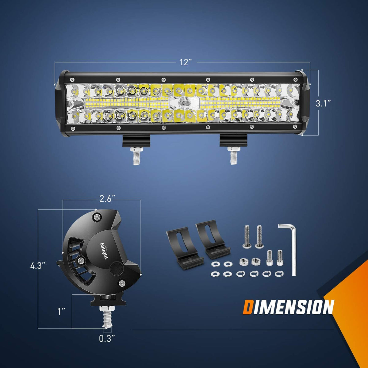 Nilight LED Light Bar Sæt 300W ZH414