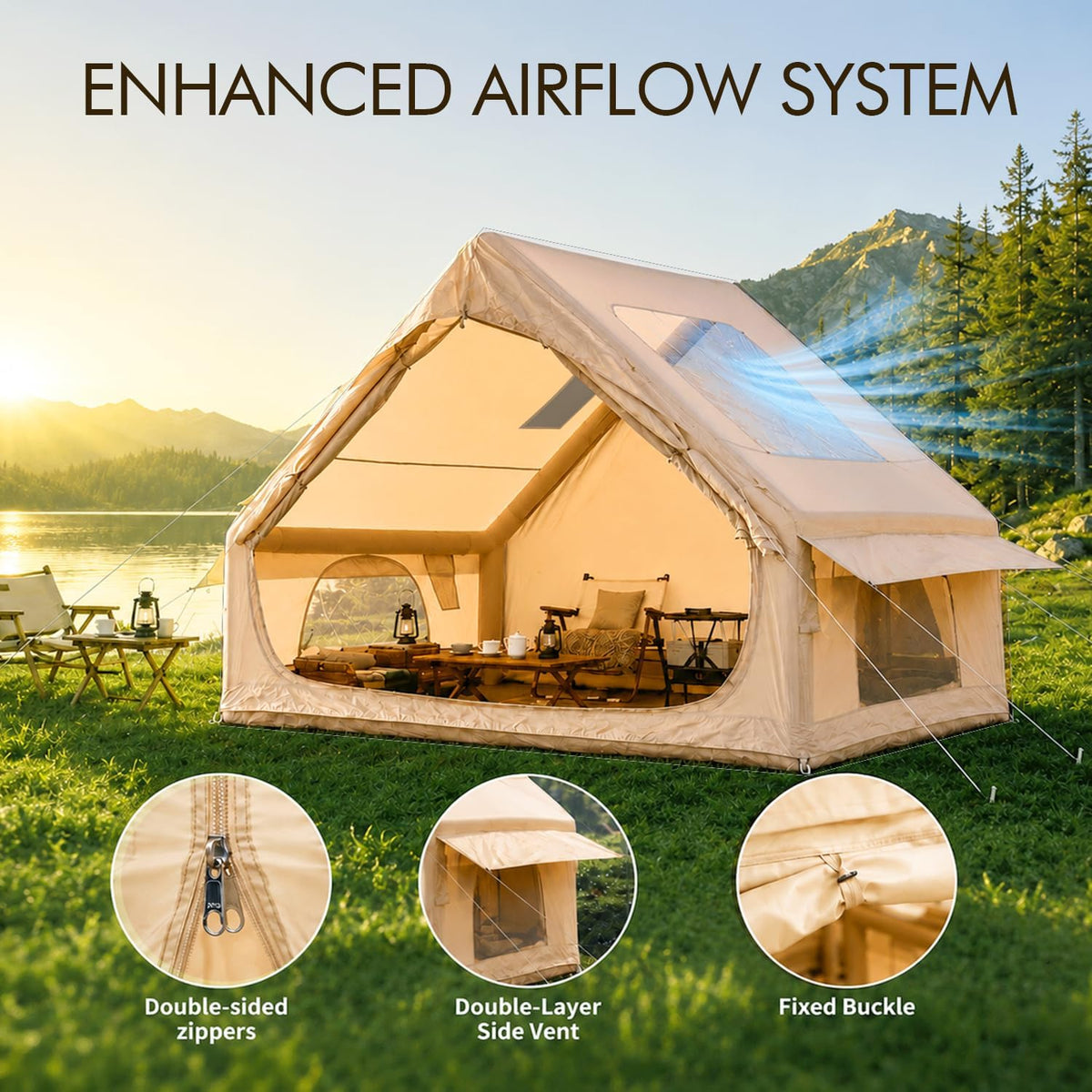 Al waha Al zhabia Oppusteligt Camping Telt 4 Personer OUD-ITC-0001-00