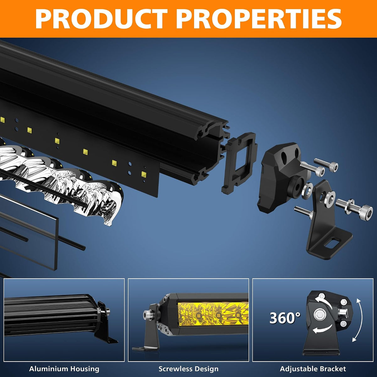 EK ENNOKING Gul LED Light Bar 100W S5D6